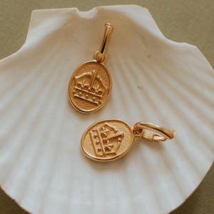 Vintage gold medallion earrings